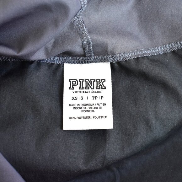 Women's Victoria's Secret Pink Dog Logo Hoodie Half Zip Windbreaker XSMALL Black - Picture 9 of 9